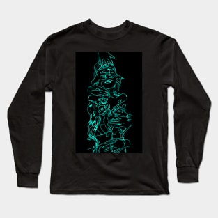 Hands... : Cyan Long Sleeve T-Shirt